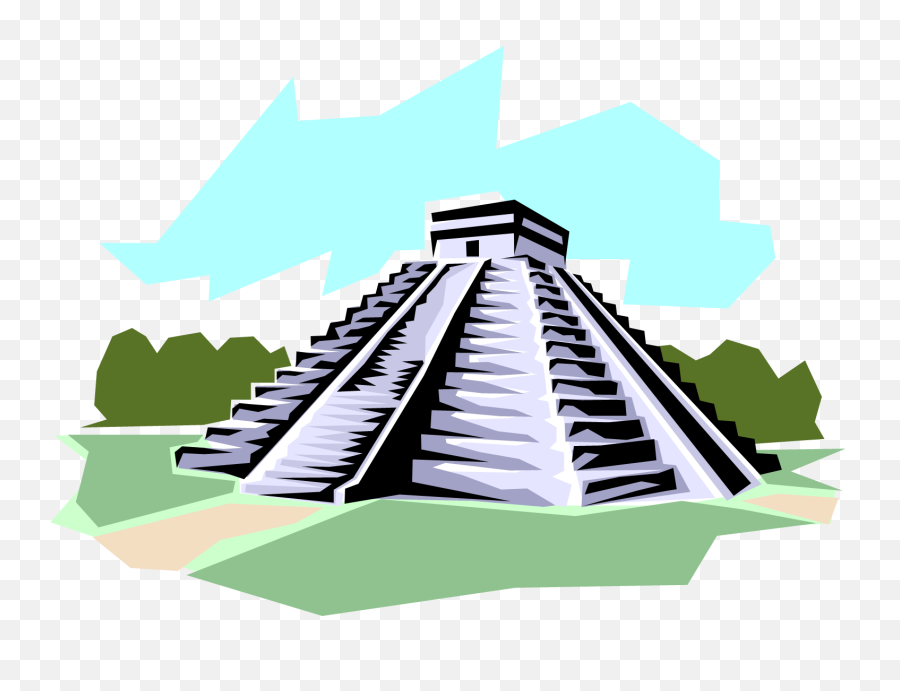 Pyramid Clipart Mayan Temple - Chichen Itza Mayan Pyramid Mexican Pyramids Png,Pyramid Png