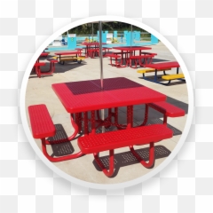 Commercial Picnic Tables Built Tough 20 Year Warranty - Circle Png,Picnic Table Png
