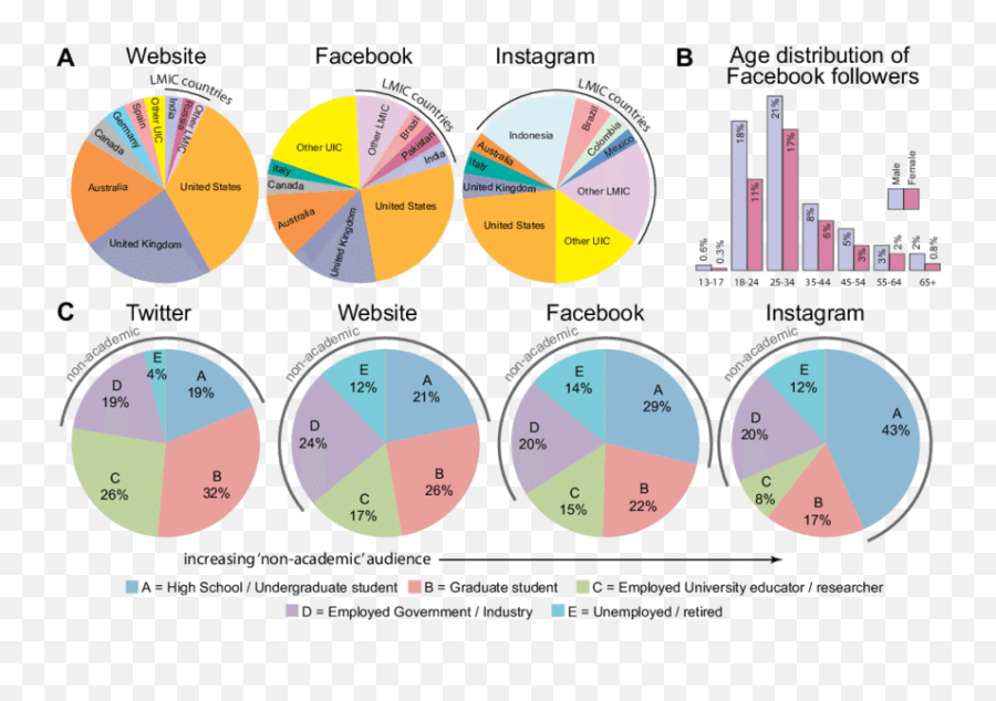 A Geographic Distribution Of Website Traffic And Facebook - Diagram Png,Facebook And Instagram Png