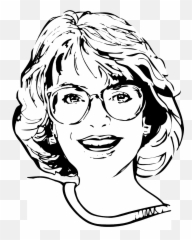 Woman Face Line Drawing - Black And White Clipart png