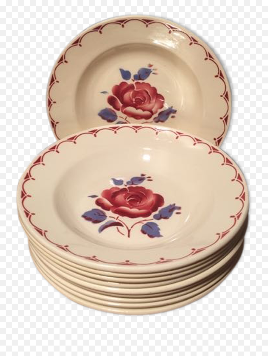 Suite Of 10 Plates Empty Badonvillers Selency - Ceramic Png,Empty Plate Png