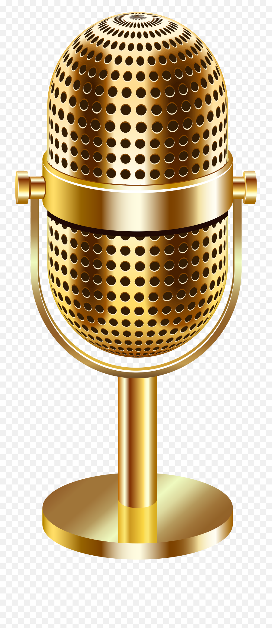 Free Mic Transparent Background - Classic Gold Microphone Png,Open Mic Png