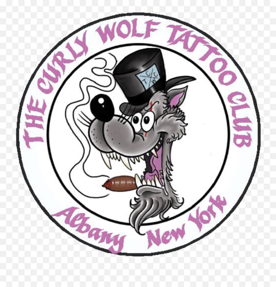 The Curly Wolf Tattoo Club - Curly Wolf Tattoo Club Png,Wolf Logos