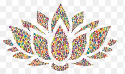 Sacred Lotus Stencil Art Flower - Black And White png