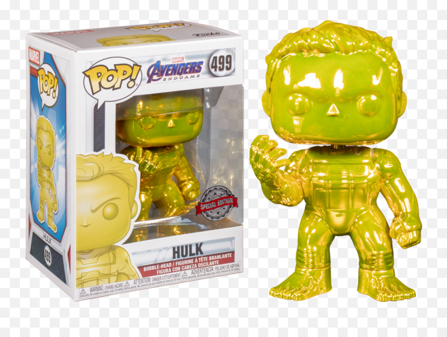 Marvel Avengers End Game 4 Yellow Hulk With Infinity Gauntlet Chrome Exclusive - Eccc 2020 Thanos Funko Png,Infinity Gauntlet Transparent