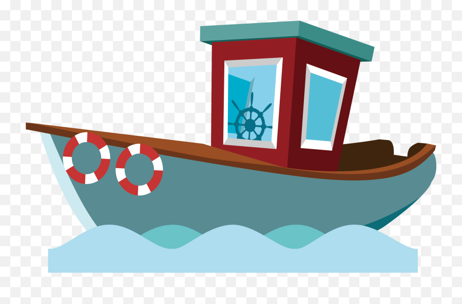 Download Hd Cartoon Boat Png - Small Fishing Boats Cartoon,Cartoon Boat Png
