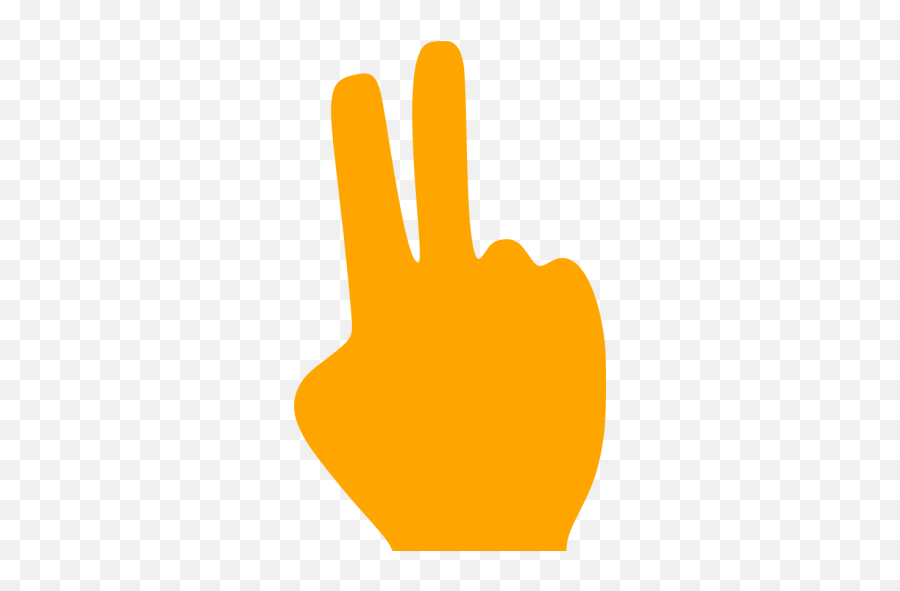 Orange Two Fingers Icon - Icon Two Fingers Png,Finger Transparent
