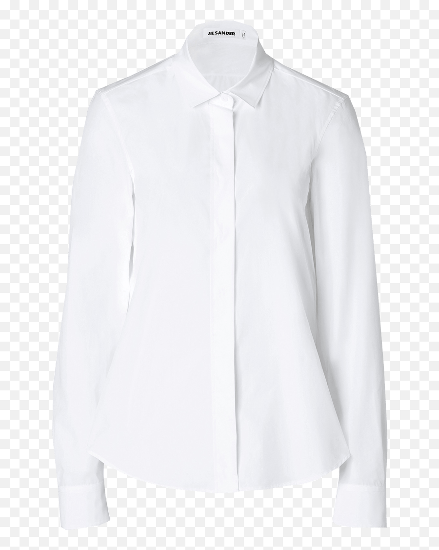 White Top Black Pants - Jil Sander Blouse Maison Martin Long Sleeve Png,Black Pants Png