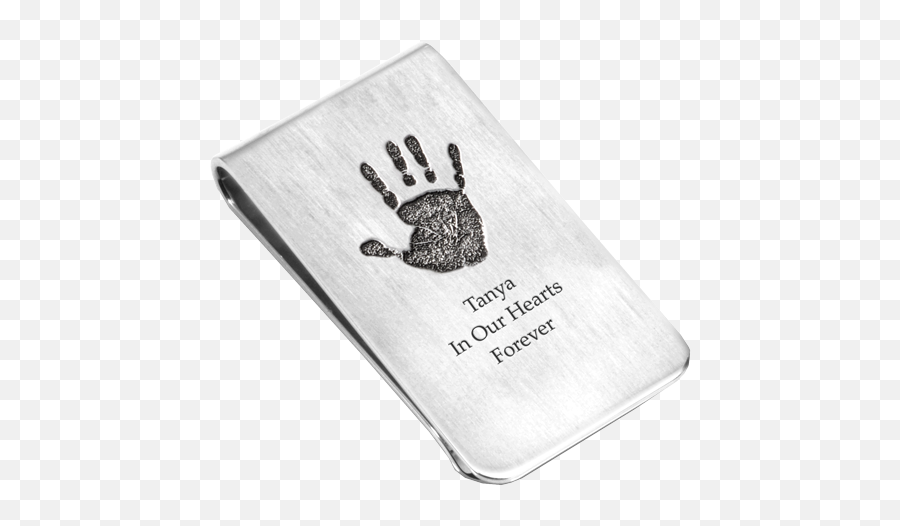 Money Clip With Handprint Personalized Jewelry New - Money Clip Png,Hand Print Png
