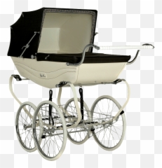 Vintage Baby Pram Transparent Png - Baby Carriage Transparent,Stroller Png