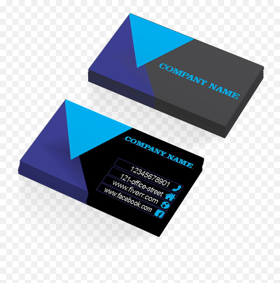 Front And Back Plus Free Barcoder - Graphic Design Png,Facebook Logo For Business Cards