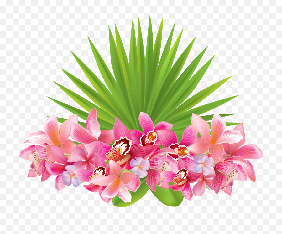 Png Tropical Flowers Transparent Flowerspng Images - Tropical Flowers Clipart Png,Painted Flowers Png