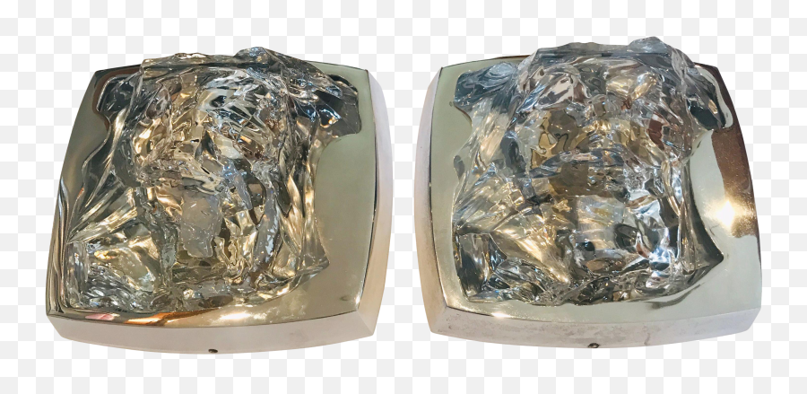 1970s Kalmar Ice Crystal Wall Lights - A Pair Aluminium Foil Png,Ice Crystal Png