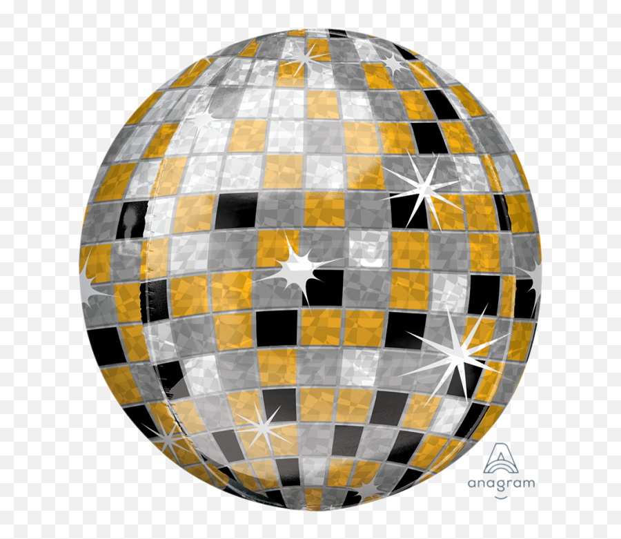 Gold Silver Black Disco Ball - Elegant Birthday Balloon Bouquet Png,Gold Disco Ball Png