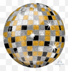 Gold Silver Black Disco Ball - Elegant Birthday Balloon Bouquet Png,Gold Disco Ball Png