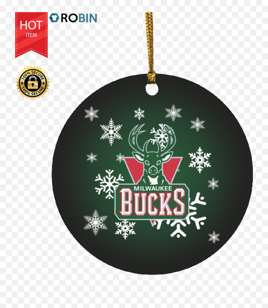 Milwaukee Bucks Merry Christmas Circle Ornament - Chicago Bulls Merry Christmas Png,Milwaukee Bucks Logo Png