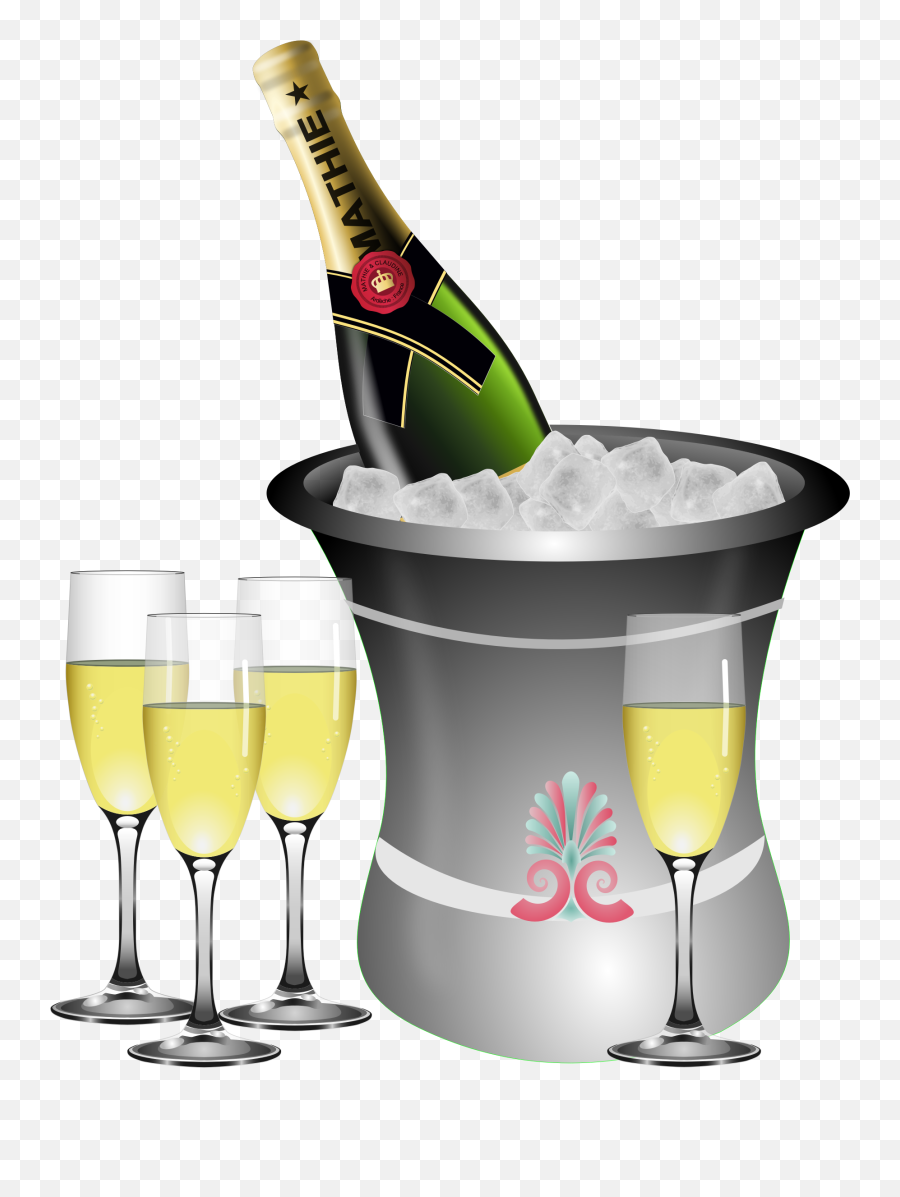 Download Champagne - Champagne Bottle And Glasses Clipart Clipart Champagne Png,Glasses Clipart Png