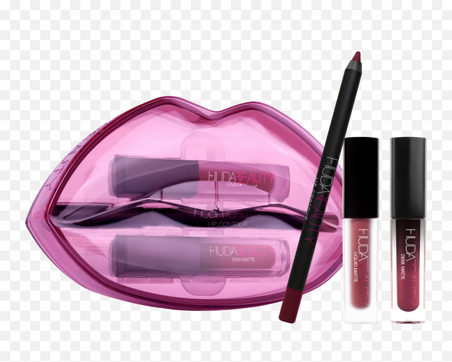 Lips Vector Png - Huda Beauty Demi Matte Lip Set,Huda Beauty Icon Lipstick