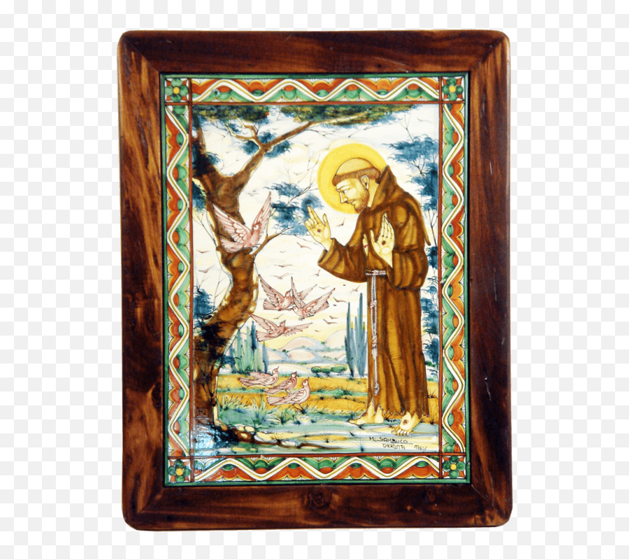 St Francis Preaches To The Birds 11 34x15 34in Wframe - The Champion Png,Saint Francis Of Assisi Icon