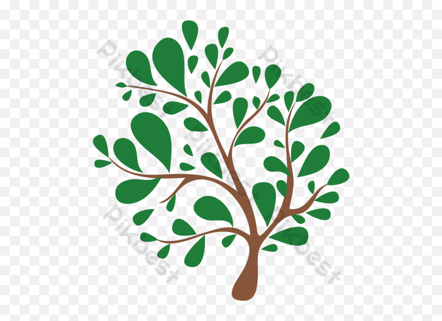 Drawing Stick Figure Green Round Big Tree Vector - Twig Png,Green Tree Icon