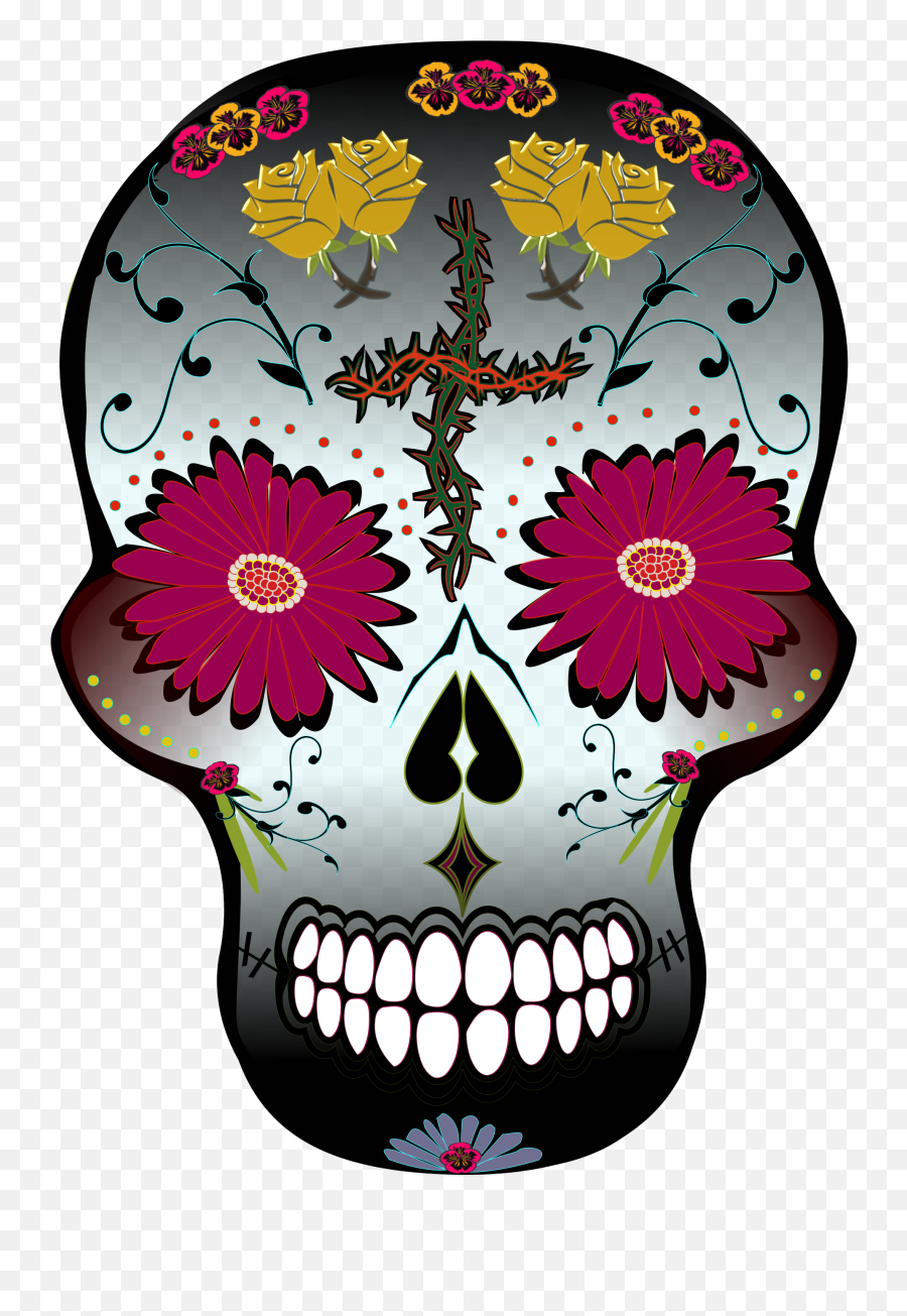 Dead Traditional Flower Skull - Day Of The Dead Png,Day Of The Dead Png