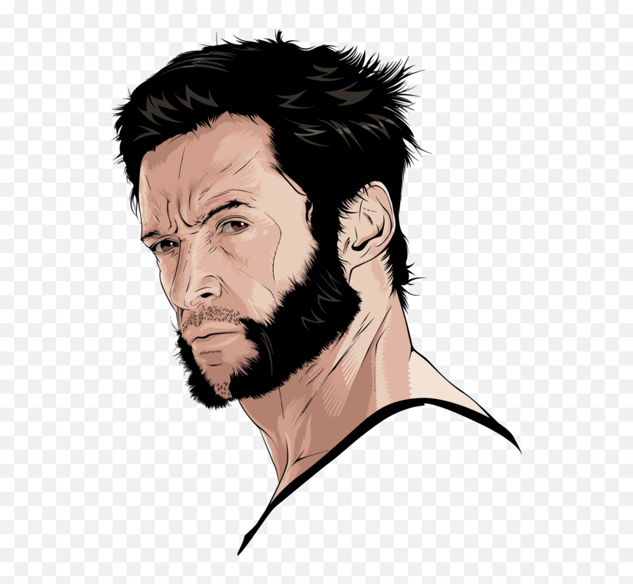 Hairstyleartblack Hair Png Clipart - Royalty Free Svg Png Hugh Jackman Wolverine Beard,Men Hair Png