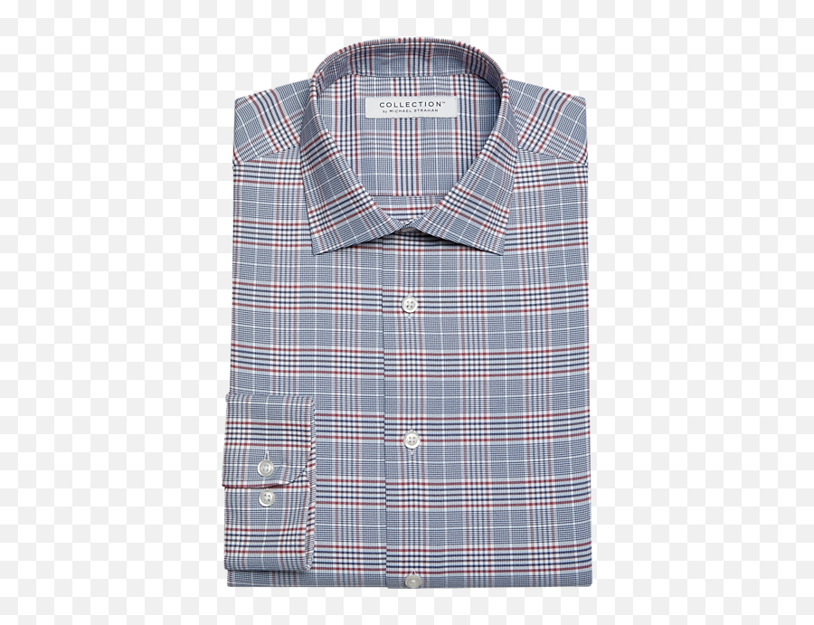 Collection By Michael Strahan Classic Fit Dress Shirt Red U0026 Navy Plaid - Solid Png,Brooks Brothers Icon