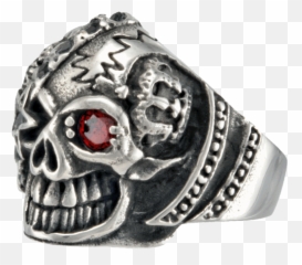 Pirate Skull Eye Patch Biker Ring - Skull Png,Eye Patch Png