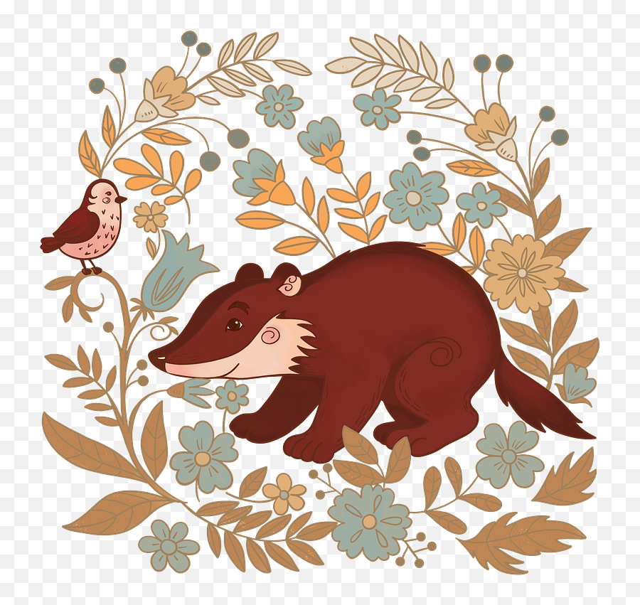 Badger In The Forest Clipart Free Download Creazilla - Illustration Png,Forest Clipart Png