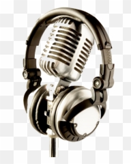 Microfono De Radio Png - Microphone And Headphones