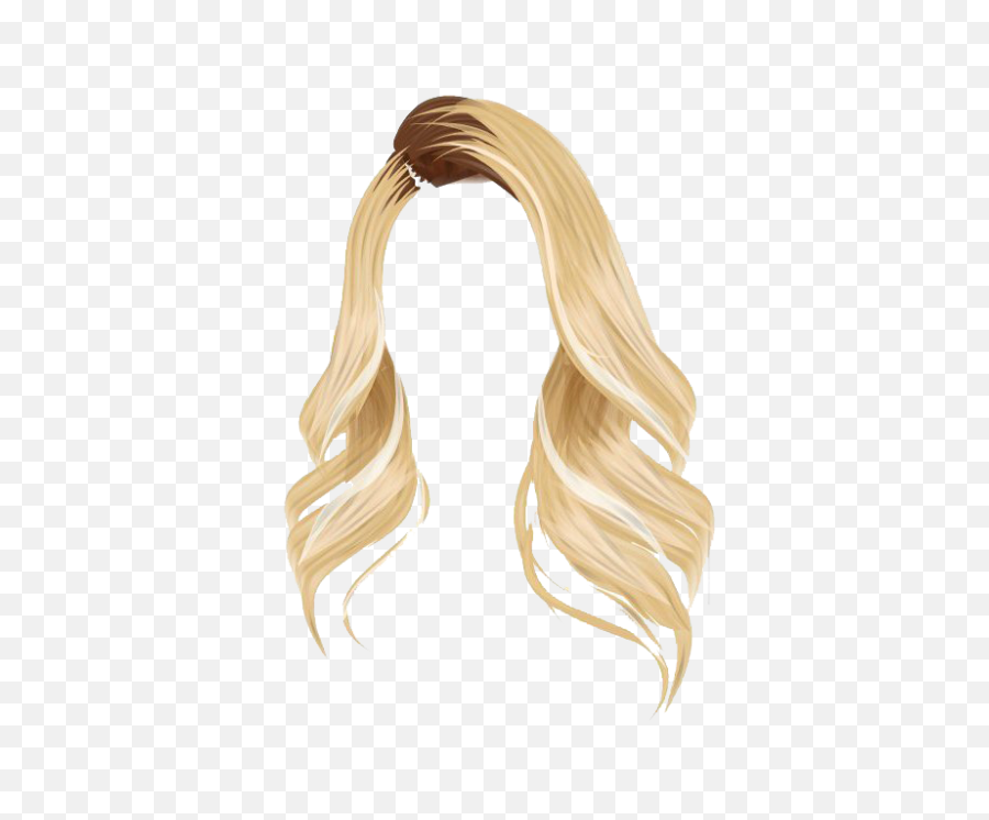Wig Brown Color Stardoll Hair Human Hq - Blonde Hair Drawing Png,Wig Transparent Background