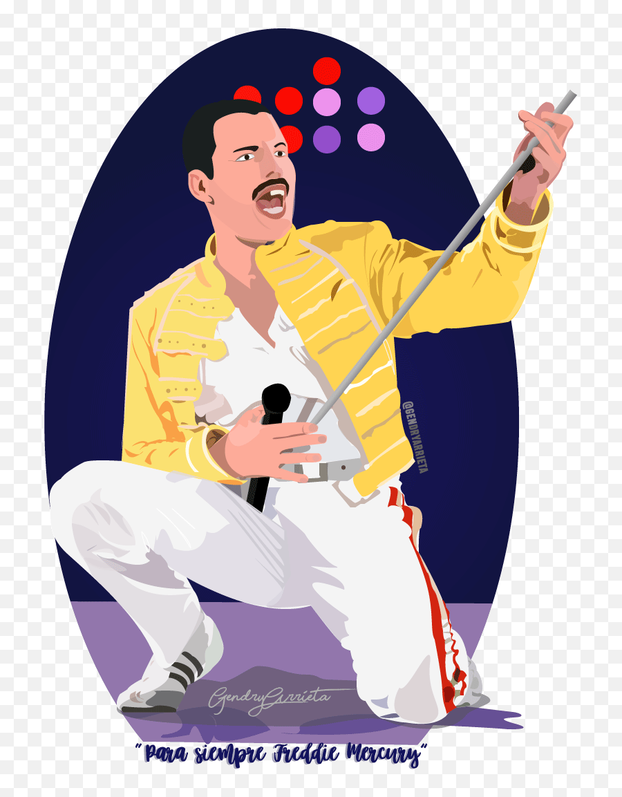 Download Freddie Mercury Ilustracion - Poster Png,Freddie Mercury Png