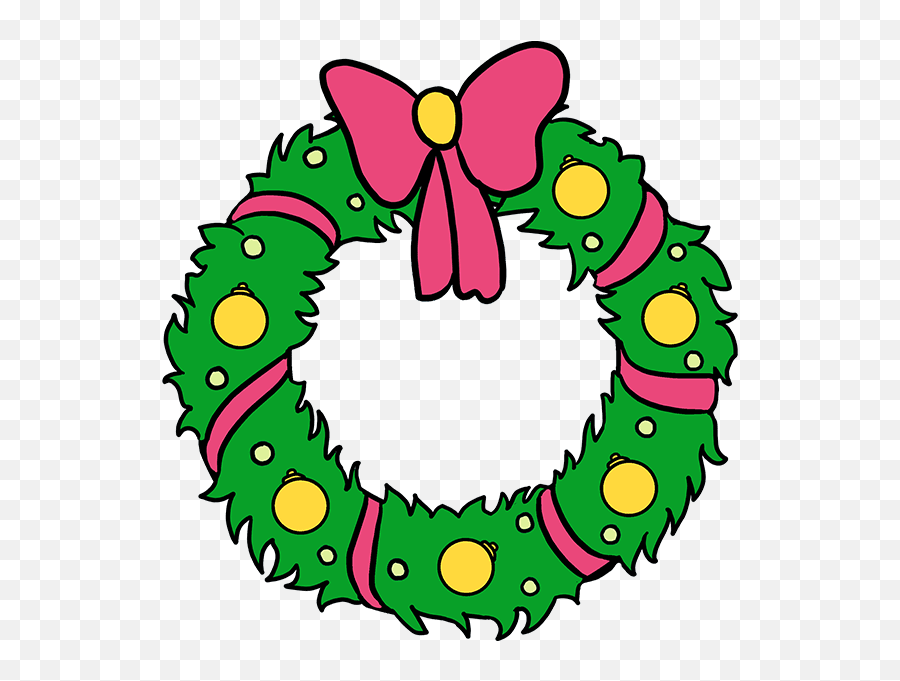 How To Draw Christmas Wreath - Christmas Wreath Drawing Easy Drawing Of Christmas Wreath Png,Christmas Wreath Transparent