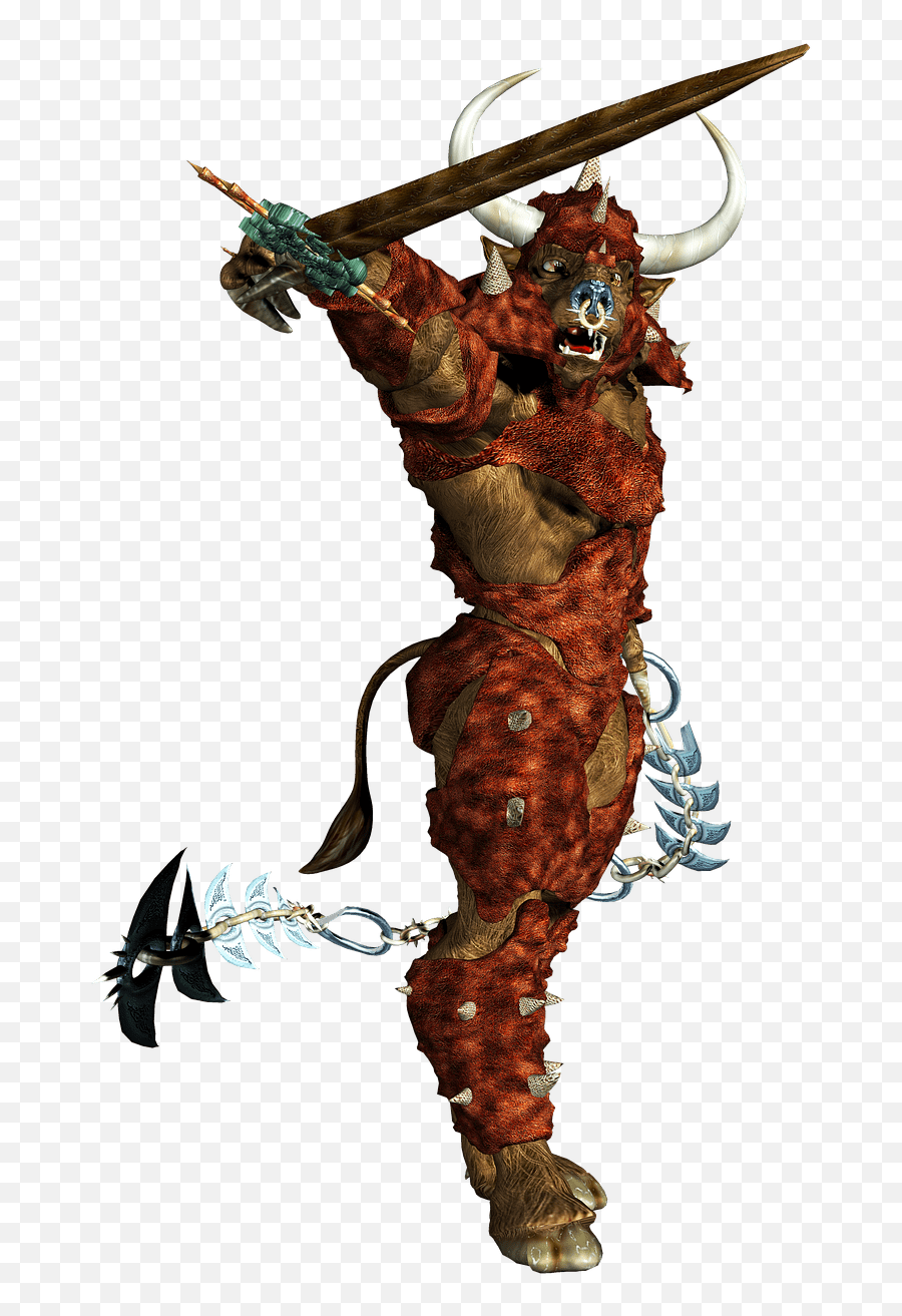 Minotaur Brandishing Sword Transparent - Minotaur Armor Png,Minotaur Png