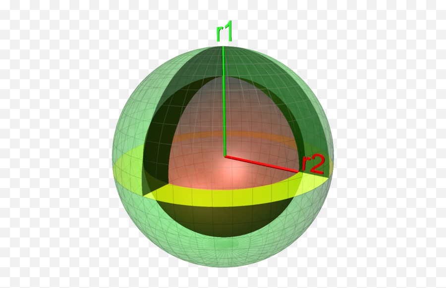 Hollow Sphere 3d - Volumen De Una Cascara Esferica Png,3d Sphere Png