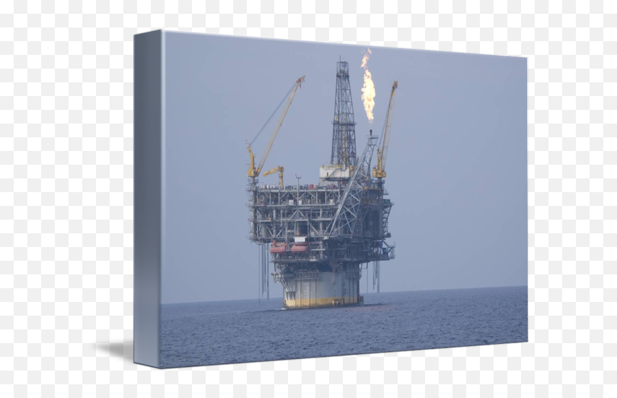 Spar Type Oil Rig With Flare By Bradford Martin - Vertical Png,Oil Rig Png