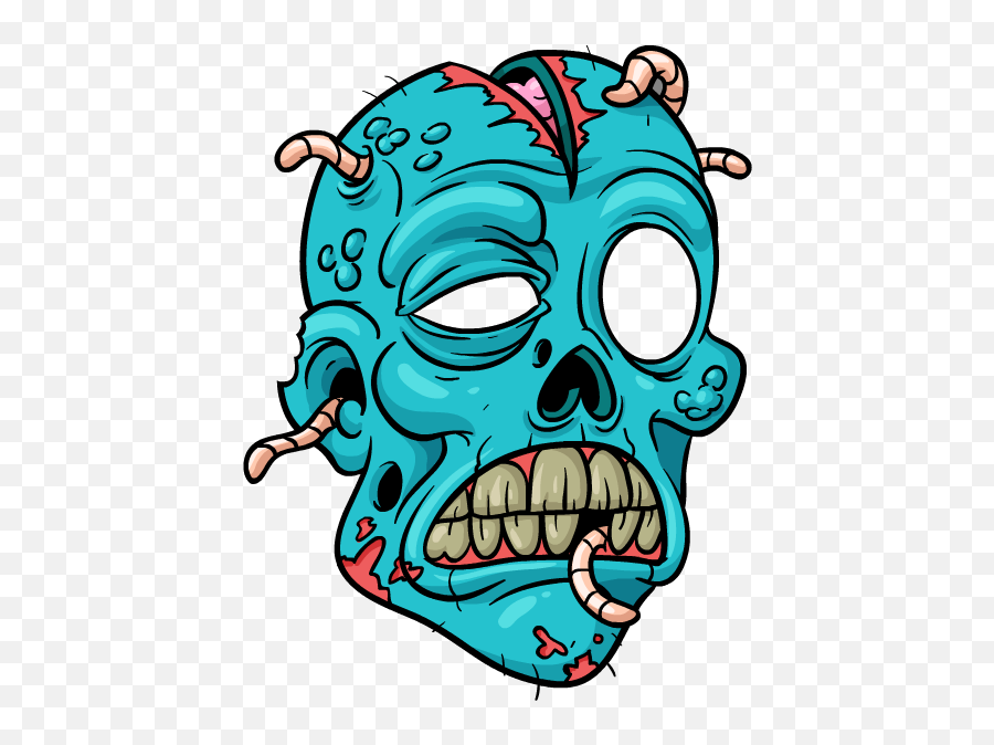 Download Hd Scary Face Cartoon Png - Transparent Cartoon Zombie Face,Scary Face Png