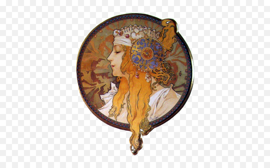 Behind The Scenes Nouveau Inspiration - Alphonse Mucha Head Png,Byzantine Icon Patterns