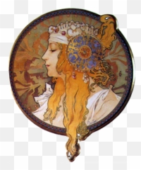 Behind The Scenes Nouveau Inspiration - Alphonse Mucha Head png