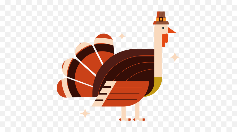 Turkey With Hat Flat Transparent Png U0026 Svg Vector - Feliz Día De Acción De Gracias,Thanksgiving Turkey Icon