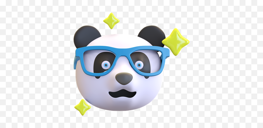 Premium Panda Wearing Funny Glasses Emoji 3d Illustration - Happy Png,Panda Emote Icon