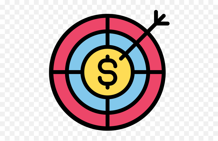 Financial Goal Icon Of Colored Outline Style - Available In Financial Goals Icon Png,Goal Png