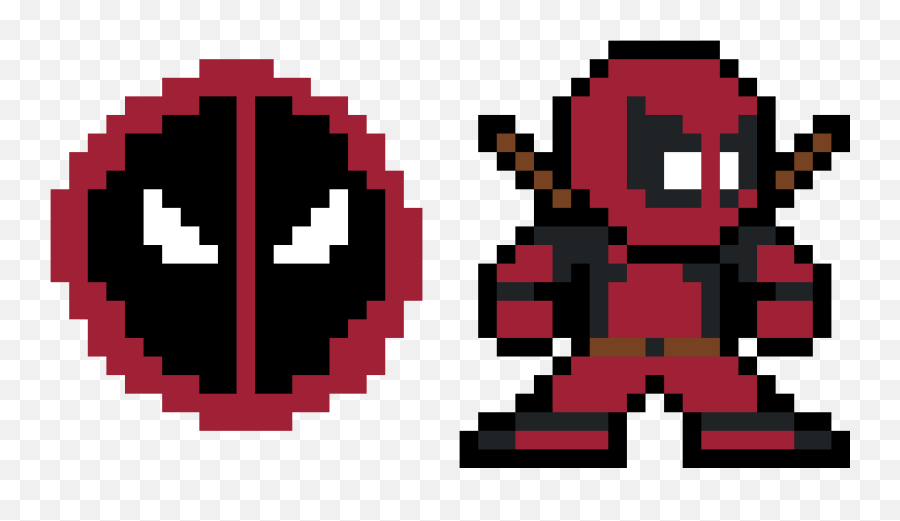 Deadpool Marvel 8bits Symbol Pixelart - Deadpool Pixel Art Minecraft Png,Deadpool Logo Transparent