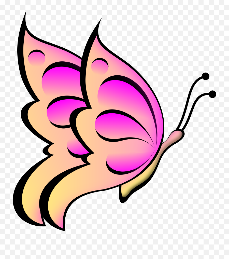 Purple Butterfly Free Svg - Easy Butterfly Cartoon Drawing Png,Purple Butterfly Png