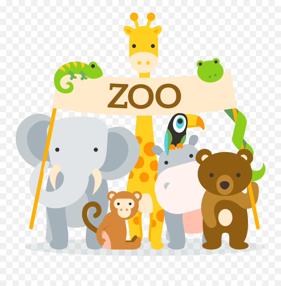 Cartoon Animal Zoo - Zoo Cartoon Png,Cartoon Animal Png