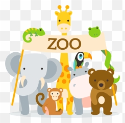 Cartoon Animal Zoo - Png