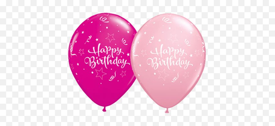 Birthday Shining Star Pink U0026 Berry Latex Balloons 50 Pk - Pink Happy Birthday Latex Balloon Png,Pink Balloon Png