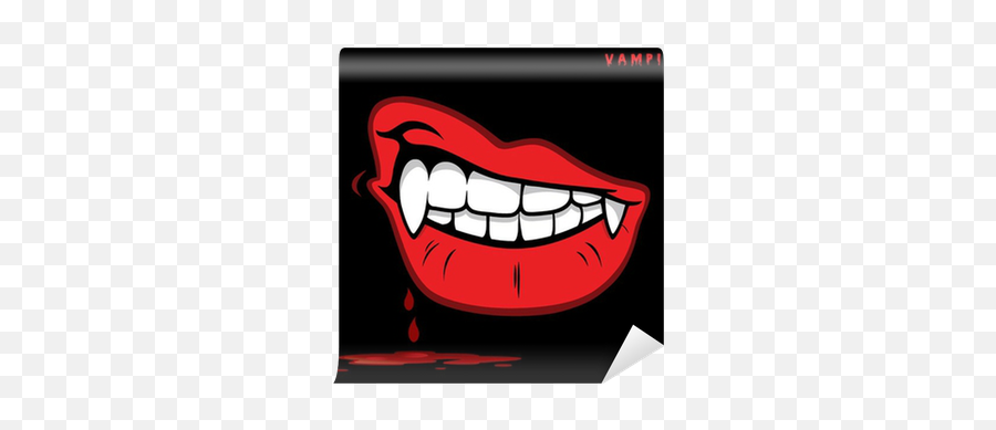 Vampire Lips With Fangs Wall Mural U2022 Pixers We Live To Change - Vampire Stickes Png,Vampire Fangs Png