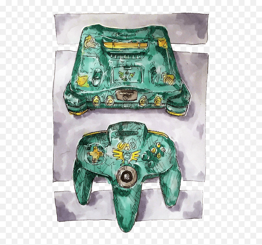 My Ocarina Of Time N64 And Matching Hori Pad Mini - Video Games Png,N64 Controller Png