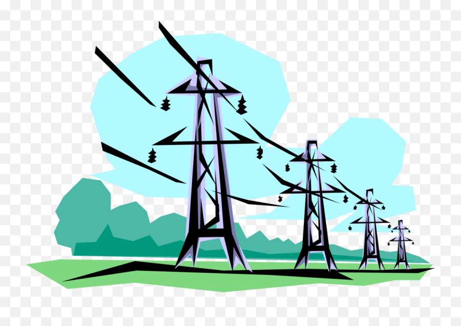 Download Openclipart Electrocution - Vector Transmission Line Png,Power Lines Png